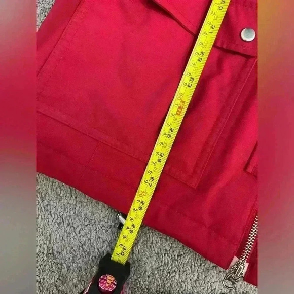 Lands End red puffer winter jacket with pockets & adjustable waist line size S - Picture 14 of 14